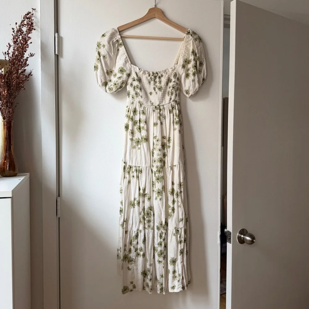 Abercrombie & Fitch Cream Floral Maxi Dress